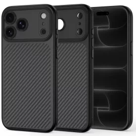   iPhone 18 Pro Max / 17 Pro Max Tok - Tech-Protect MagCam MagSafe Carbon Case - Fekete