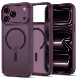   iPhone 18 Pro Max / 17 Pro Max Tok - Tech-Protect Magmat Magsafe CC - Áttetsző-Bordó