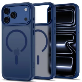  iPhone 18 Pro Max / 17 Pro Max Tok - Tech-Protect Magmat Magsafe CC - Áttetsző-Sötétkék