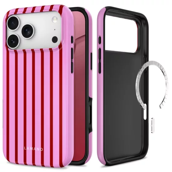 iPhone 18 Pro / 17 Pro Tok - Tech-Protect Lamano MagSafe - Rózsaszín-Piros