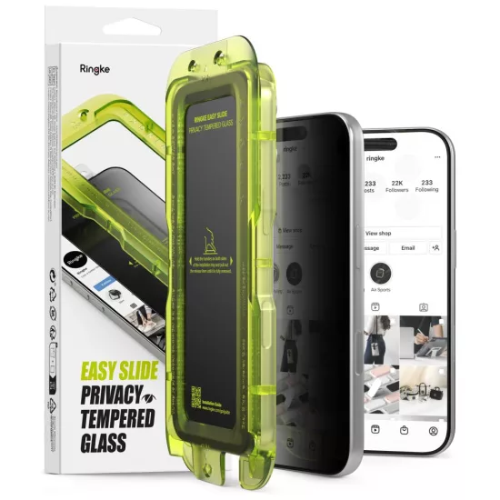 iPhone 18 Pro Kijelzővédő Üvegfólia - Ringke Easy Slide Privacy x 2 db