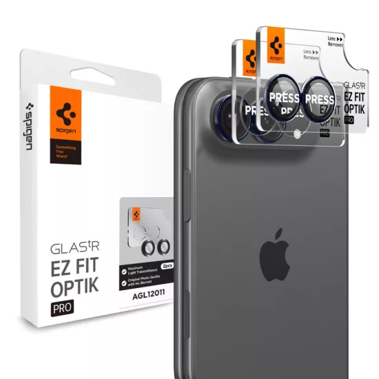 iPhone Duo Lencsevédő - Spigen Optik Pro Glas.tR EZ Fit - Sötétkék x 2 db