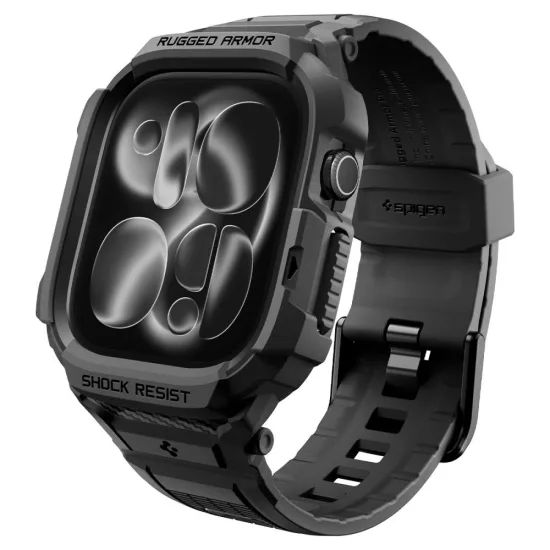 Apple Watch 12 (42mm) Tok és Szíj - Spigen Rugged Armor Pro - Fekete