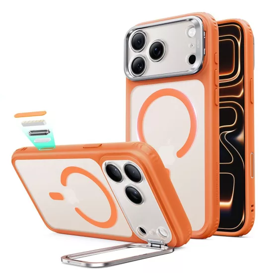 iPhone 18 Pro / 17 Pro Tok - ESR Classic Hybrid Kickstand MagSafe - Áttetsző-Narancs