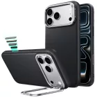 iPhone 18 Pro / 17 Pro Tok - ESR Leather Kickstand MagSafe - Fekete