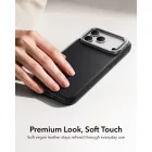 iPhone 18 Pro / 17 Pro Tok - ESR Leather Kickstand MagSafe - Fekete