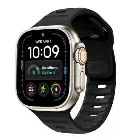   Apple Watch (44/45/46/49mm) Óraszíj - Tech-Protect Silicone Line - Fekete