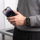 Apple Watch (44/45/46/49mm) Óraszíj - Tech-Protect Silicone Line - Fekete