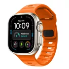 Apple Watch (44/45/46/49mm) Óraszíj - Tech-Protect Silicone Line - Narancs