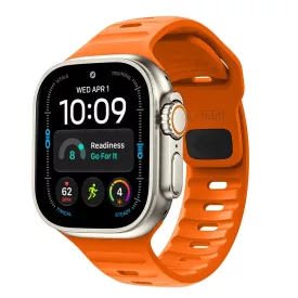   Apple Watch (44/45/46/49mm) Óraszíj - Tech-Protect Silicone Line - Narancs