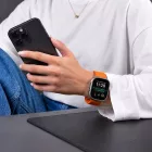 Apple Watch (44/45/46/49mm) Óraszíj - Tech-Protect Silicone Line - Narancs