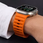 Apple Watch (44/45/46/49mm) Óraszíj - Tech-Protect Silicone Line - Narancs