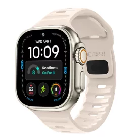   Apple Watch (44/45/46/49mm) Óraszíj - Tech-Protect Silicone Line - Bézs