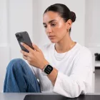 Apple Watch (44/45/46/49mm) Óraszíj - Tech-Protect Silicone Line - Szürke