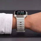 Apple Watch (44/45/46/49mm) Óraszíj - Tech-Protect Silicone Line - Szürke