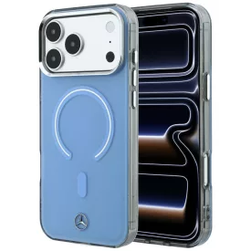   iPhone 18 Pro Max / 17 Pro Max Tok - Mercedes Double Layer Iconic Logo MagSafe - Kék