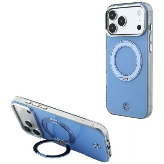 iPhone 18 Pro Max / 17 Pro Max Tok - Mercedes Ring Stand Iconic Logo MagSafe - Kék