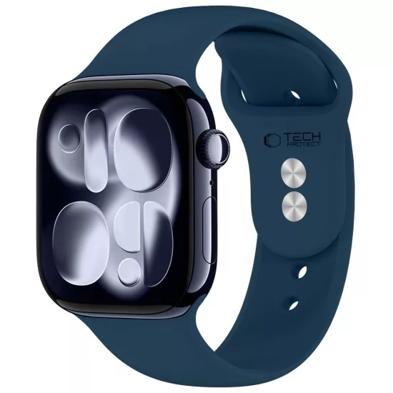 Apple Watch (40/41/42mm) Óraszíj - Tech-Protect Silicone - Sötétkék