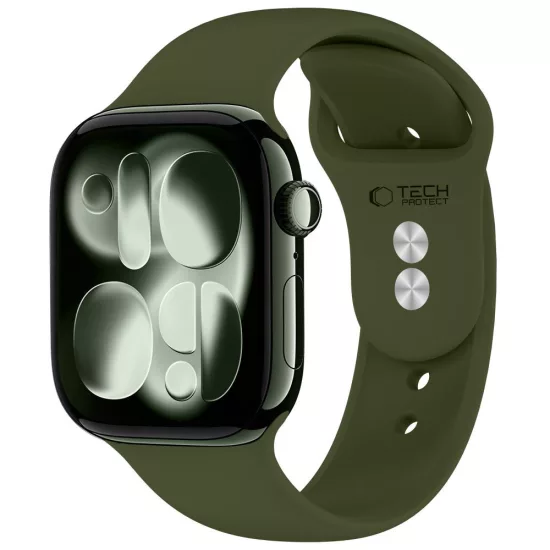 Apple Watch (44/45/46/49mm) Óraszíj - Tech-Protect Silicone - Zöld