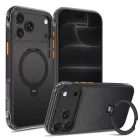 iPhone 18 Pro Max / 17 Pro Max Tok - Tech-Protect MagAir Stand MagSafe CC - Áttetsző-Fekete