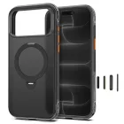 iPhone 18 Pro Max / 17 Pro Max Tok - Tech-Protect MagAir Stand MagSafe CC - Áttetsző-Fekete