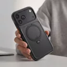 iPhone 18 Pro Max / 17 Pro Max Tok - Tech-Protect MagAir Stand MagSafe CC - Áttetsző-Fekete