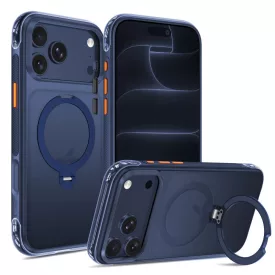   iPhone 18 Pro Max / 17 Pro Max Tok - Tech-Protect MagAir Stand MagSafe CC - Áttetsző-Sötétkék