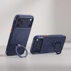 iPhone 18 Pro Max / 17 Pro Max Tok - Tech-Protect MagAir Stand MagSafe CC - Áttetsző-Sötétkék