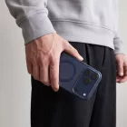 iPhone 18 Pro Max / 17 Pro Max Tok - Tech-Protect MagAir Stand MagSafe CC - Áttetsző-Sötétkék