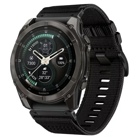 Garmin Fenix ​​5X / 5X Plus / 6X / 6X Pro / 7X / 8 / 8 Pro / 9 / 9 Pro (47mm) Óraszíj - Tech-Protect Nylon Classic - Fekete