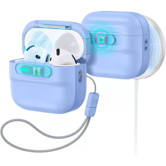 Apple AirPods 4 / 5 Tok - ESR Pulse HaloLock MagSafe - Világoskék