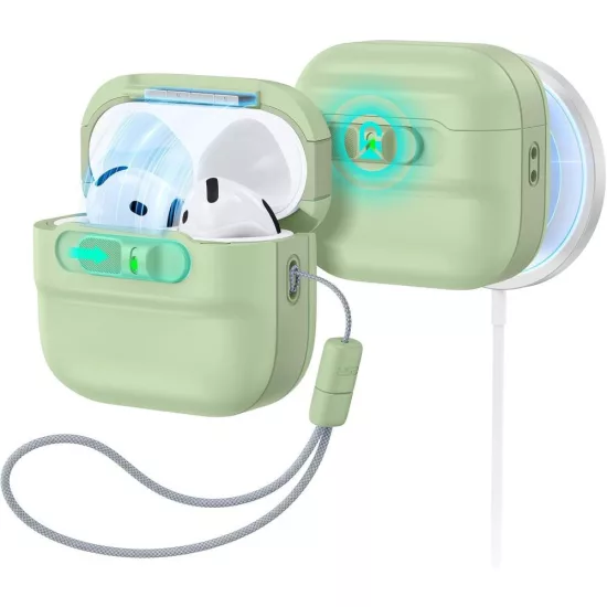 Apple AirPods 4 / 5 Tok - ESR Pulse HaloLock MagSafe - Világoszöld