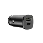 Baseus Square Autós Töltő - USB + USB-C - 5A 30W - Fekete