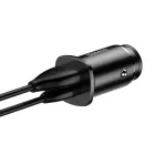 Baseus Square Autós Töltő - USB + USB-C - 5A 30W - Fekete