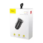 Baseus Square Autós Töltő - USB + USB-C - 5A 30W - Fekete