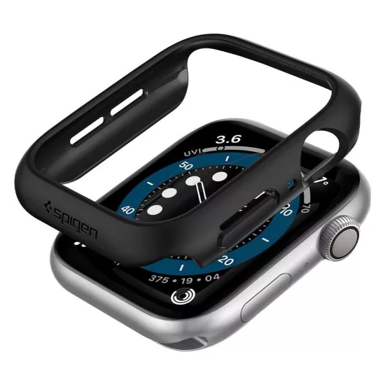 Apple Watch 44mm Tok - Spigen Thin Fit - Fekete