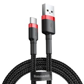 Baseus Cafule USB-A - USB-C Kábel - 0.5m 3A - Fekete-Piros Baseus Cafule USB-A - USB-C Kábel - 0.5m 3A - Fekete-Piros