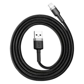 Baseus Cafule USB-A - Lightning Kábel - 1m 2.4A - Fekete-Szürke   Baseus Cafule USB-A - Lightning Kábel - 1m 2.4A - Fekete-Szürke