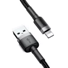 Baseus Cafule USB-A - Lightning Kábel - 1m 2.4A - Fekete-Szürke