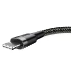 Baseus Cafule USB-A - Lightning Kábel - 1m 2.4A - Fekete-Szürke