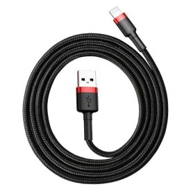 Baseus Cafule USB-A - Lightning Kábel - 1m 2.4A - Fekete-Piros   Baseus Cafule USB-A - Lightning Kábel - 1m 2.4A - Fekete-Piros