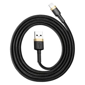 Baseus Cafule USB-A - Lightning Kábel - 1m 2.4A - Fekete-Arany   Baseus Cafule USB-A - Lightning Kábel - 1m 2.4A - Fekete-Arany