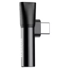 Baseus L41 Audio Adapter - USB-C - 3.5mm Jack + USB-C - Fekete