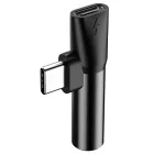 Baseus L41 Audio Adapter - USB-C - 3.5mm Jack + USB-C - Fekete