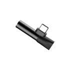 Baseus L41 Audio Adapter - USB-C - 3.5mm Jack + USB-C - Fekete