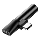 Baseus L41 Audio Adapter - USB-C - 3.5mm Jack + USB-C - Fekete