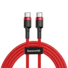 Baseus Cafule USB-C - USB-C Kábel - 1m 3A 60W - Piros