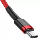 Baseus Cafule USB-C - USB-C Kábel - 1m 3A 60W - Piros