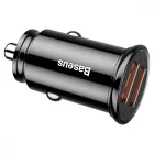 Baseus Circular Autós Töltő 30W - 2x USB-A - 5A - QC 3.0