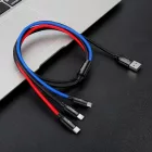 Baseus 3in1 Three Primary Colors USB - USB-C + micro + Lightning Kábel - 1.2m 3A